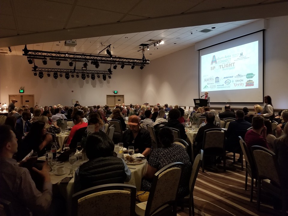 Dr. Suzanne Johnson accepts the Connect Achieve Award at the Spotlight Awards Gala on September 25th, 2019.